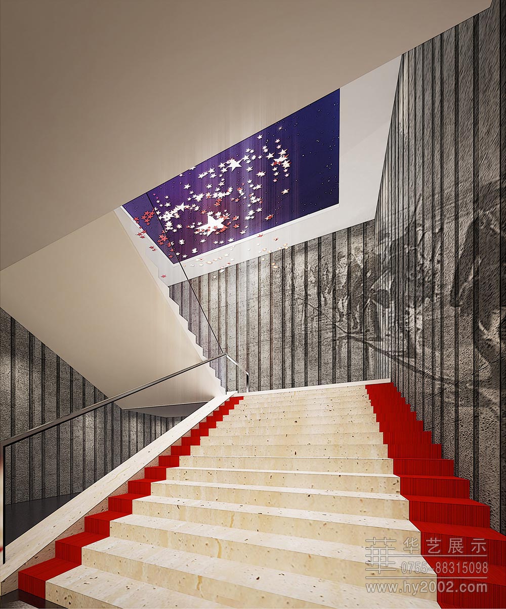 大別山革命歷史紀念館懸掛星群 大別山革命歷史紀念館效果圖,展廳設計,懸掛星群